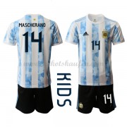 Günstige Argentinien Kinder Javier Mascherano 14 Fußball Trikotsatz 2021 Heimtrikot..